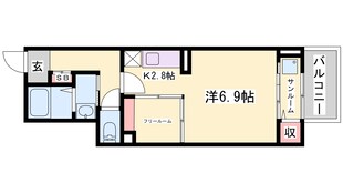 夢前川駅 徒歩5分 1階の物件間取画像